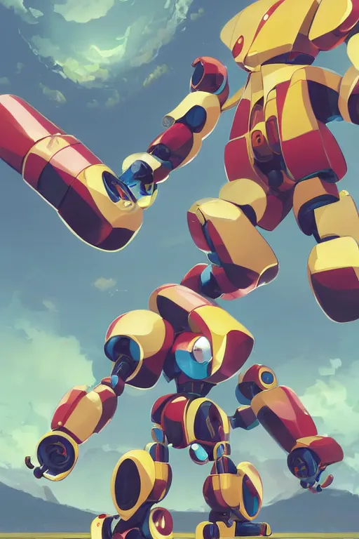 Image similar to metabots medabots medarotto medarot robot minimalist comics, behance hd by jesper ejsing, by rhads, makoto shinkai and lois van baarle, ilya kuvshinov, rossdraws global illumination ray tracing hdr radiating a glowing aura