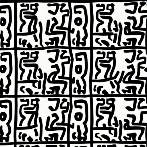 Image similar to whimsical jerry seinfeld wallpaper pattern, keith haring