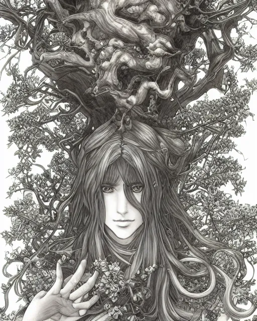 Image similar to the oracle of trees, elegant, beautiful, mesmerizing, concept art, highly detailed, artstation, behance, deviantart, trending, ayami kojima, shinichi sakamoto, kaoru mori