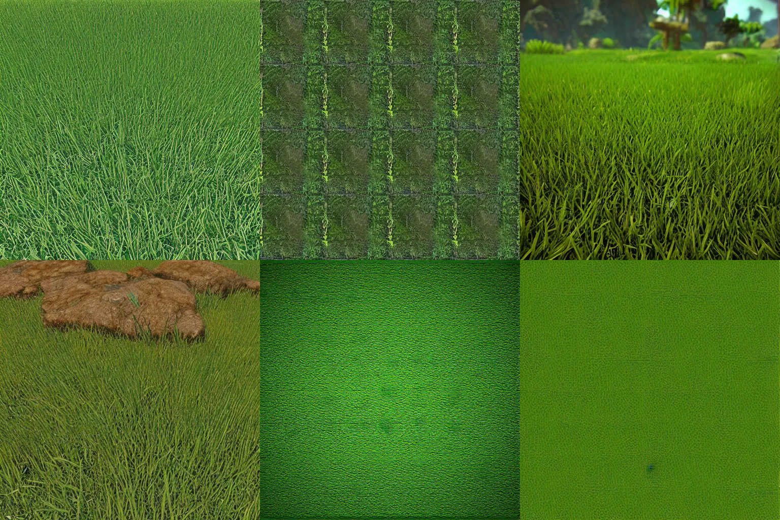 Prompt: tileable grass texture by Craig Mullins, video game asset file