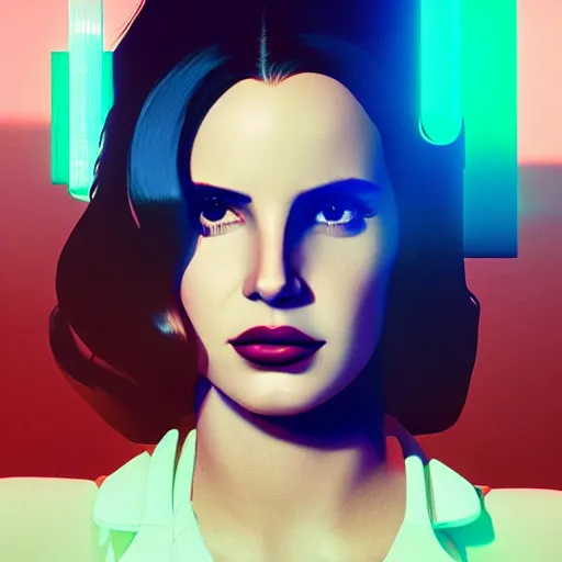 Prompt: portrait of lana del rey as a cyborg. abstract. intricate, elegant, cyberpunk, art by tooth wu, wlop, beeple, dan mumford. octane render, trending on artstation, greg rutkowski ruan jia, cinematic, hyper realism, unreal 4, high detail, octane render, 8 k, key art, iridescent accents