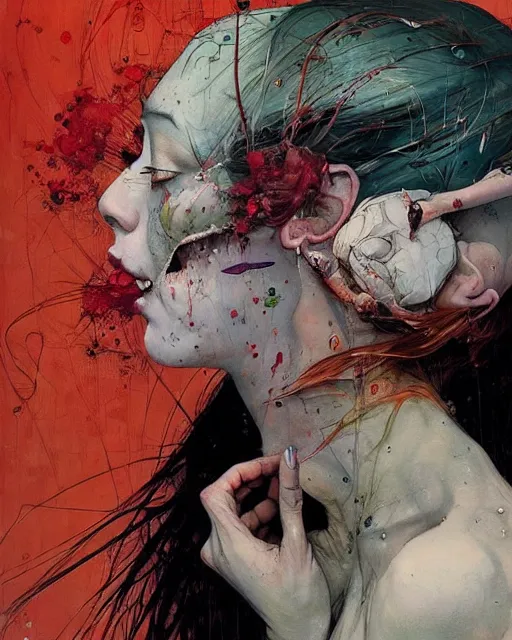 Image similar to there is ugliness in beauty, but there is also beauty in ugliness. in the style of adrian ghenie, esao andrews, jenny saville, edward hopper, surrealism, dark art by james jean, takato yamamoto