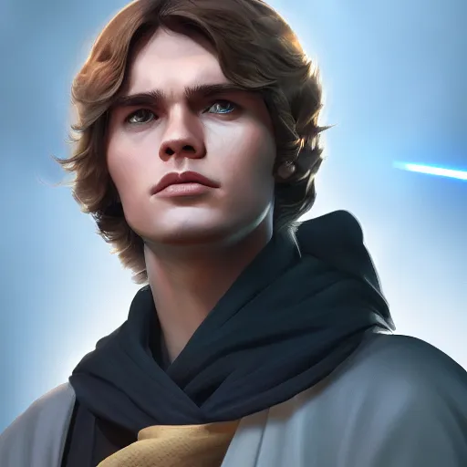 Prompt: anakin skywalker, highly detailed, digital painting, artstation, facing camera, concept art, smooth, sharp focus, illustration, art by artgerm and greg rutkowski, high definition digital art, dramatic lighting, in the style of ilya kuvshinov and Ross tran