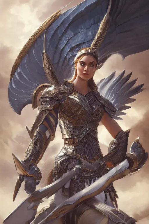 Image similar to amazon valkyrie athena, d & d, fantasy, portrait, highly detailed, headshot, digital painting, trending on artstation, concept art, sharp focus, illustration, art by artgerm and greg rutkowski and magali villeneuve