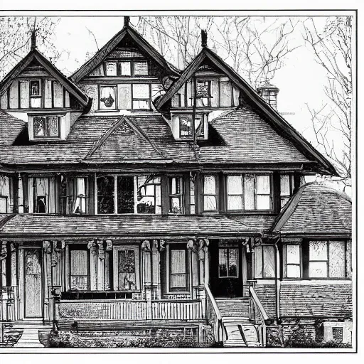 Prompt: suburban house by ed fairburn, joseph clement coll, franklin booth