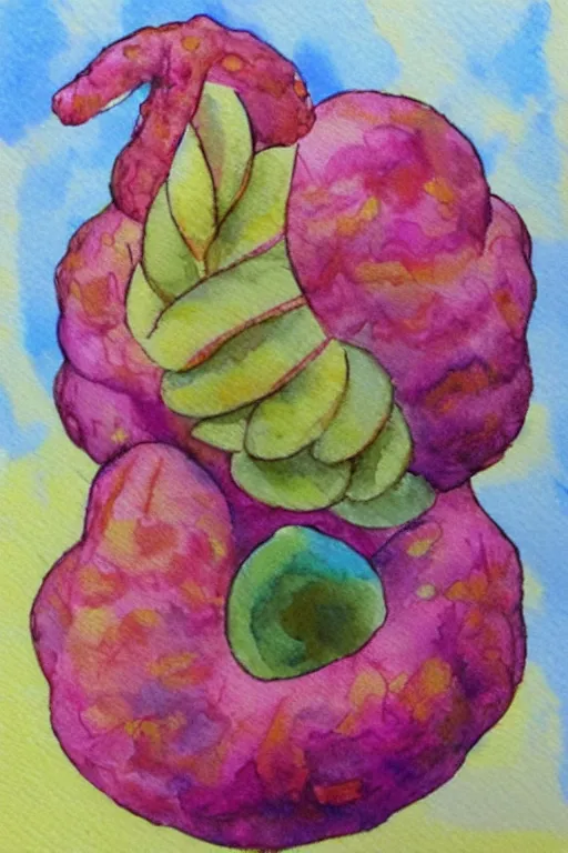 Image similar to plumbus, watercolor