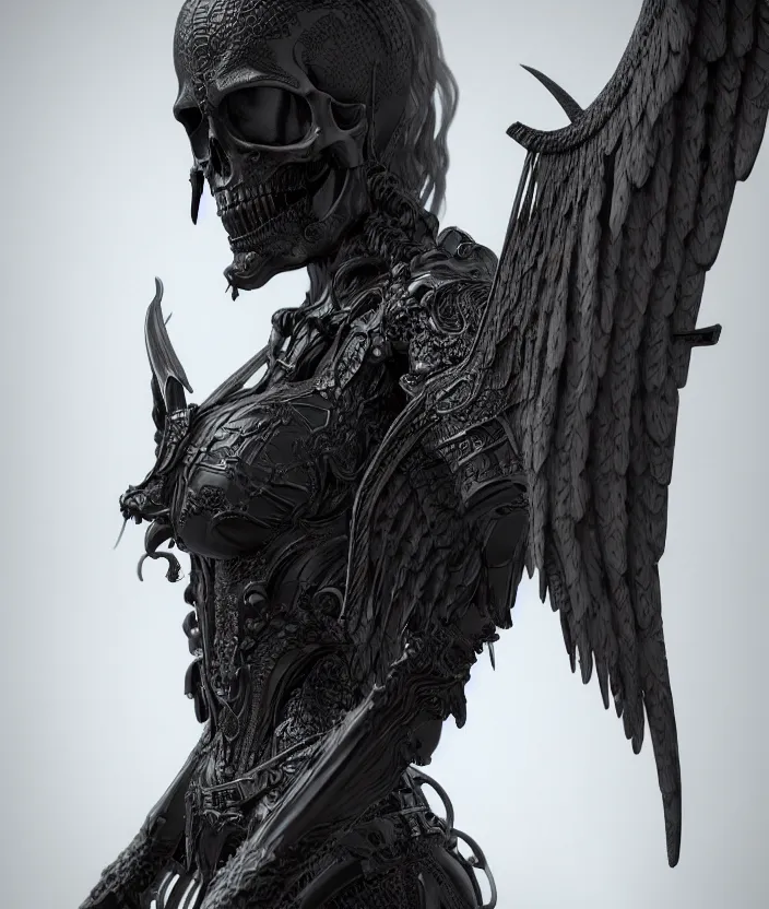 Prompt: intricate detail of angel of death, highly detailed, octane render, neo - gothic, gothic, character concept design