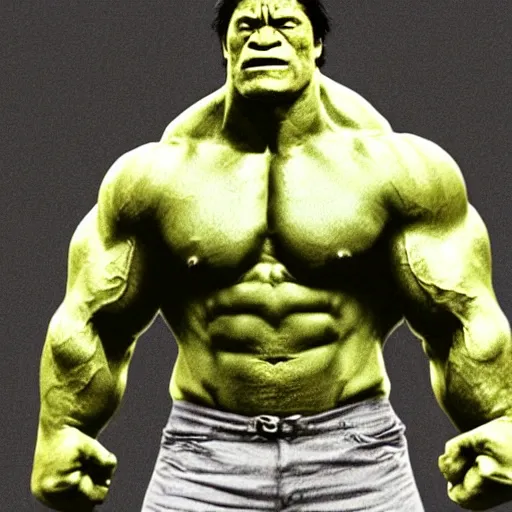 Prompt: Dwayne Johnson as hulk