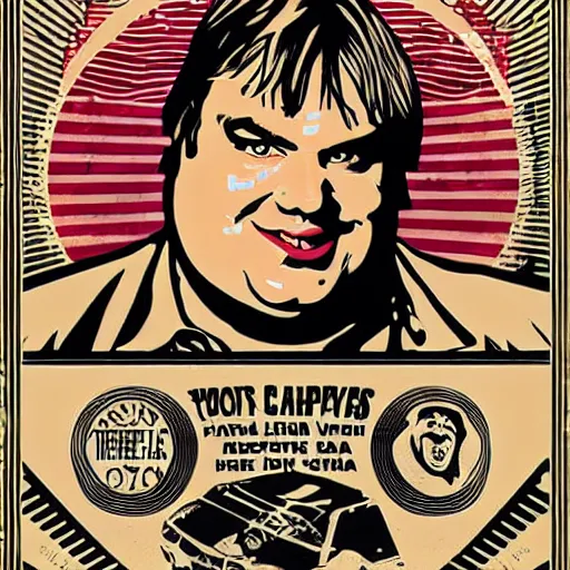 Image similar to chris - farley by shepard fairey, sticker - svg