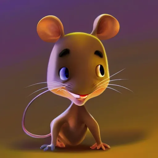 Image similar to mouse by pixar style, cute, digital art, concept art, most winning awards