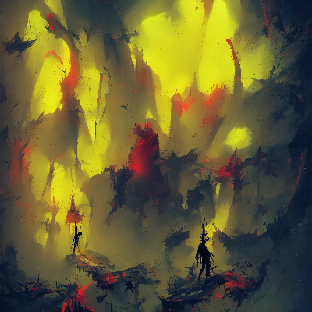 Prompt: oxer by Remedios Varo and Anato Finnstark and Greg Rutkowski, safety yellow, dayglo pink splatter, dayglo beige, by Craig Mullins 8k, trending on ArtStation