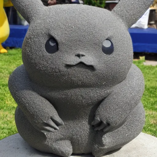 Image similar to Pikachu Sculpture made out of Granite