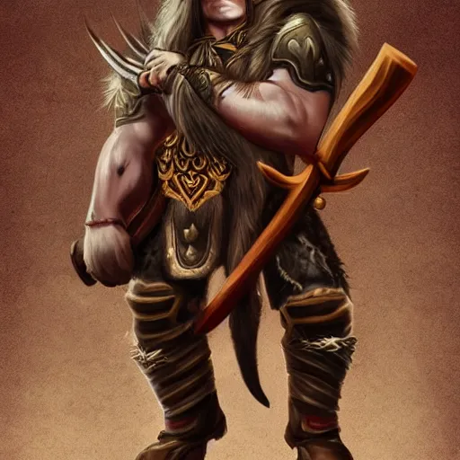 Image similar to Tauren wielding two handed axe, taurens project, warcraft, deviantart, pinterest, behance, dark fantasy