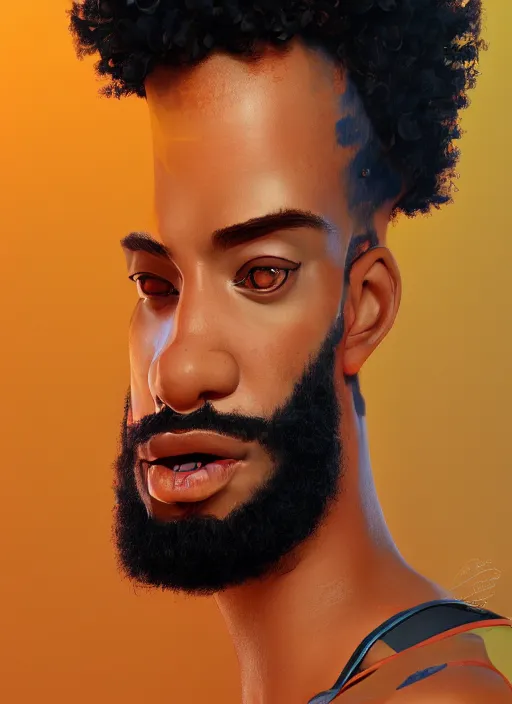 Prompt: illustration of short curly orange afro hair men as a self, portrait, smooth, unreal engine 5, octane, reflects, masterpiece artwork, ultra detailed, artgerm, as pixar film poster, digital art, trending on artstation, behance, deviantart