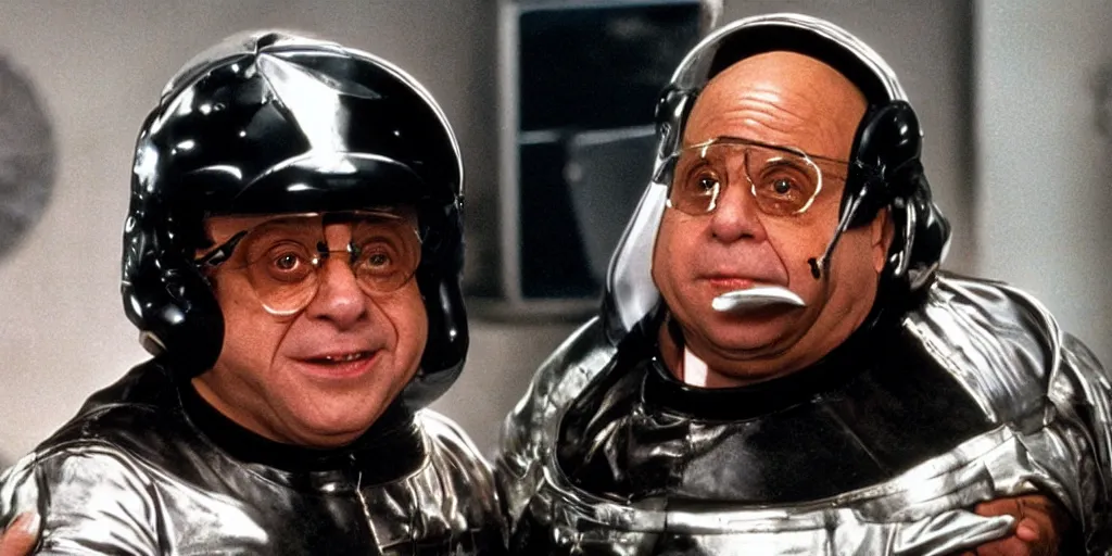 Image similar to Danny DeVito as Dark Helmet in Spaceballs