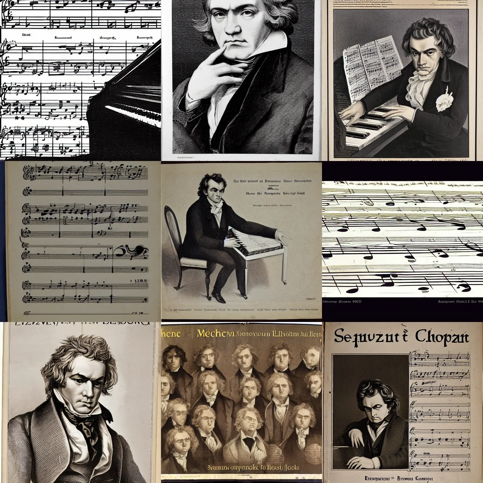 Prompt: sheet music, close up, sonata op 1 4, beethoven, chopin, liszt, brahms, rachmaninov,