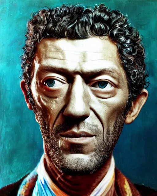 Prompt: portrait of vincent cassel by salvador dali, hd, 4 k, hyper detailed