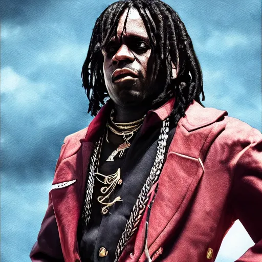 Image similar to Rapper Chief Keef In Django redemption 2 digital art 4K quality super realistic