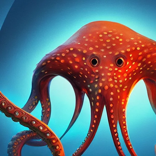 Image similar to Portrait of an antropomorphic octopus, mattepainting concept Blizzard pixar maya engine on stylized background splash comics global illumination lighting artstation lois van baarle, ilya kuvshinov, rossdraws