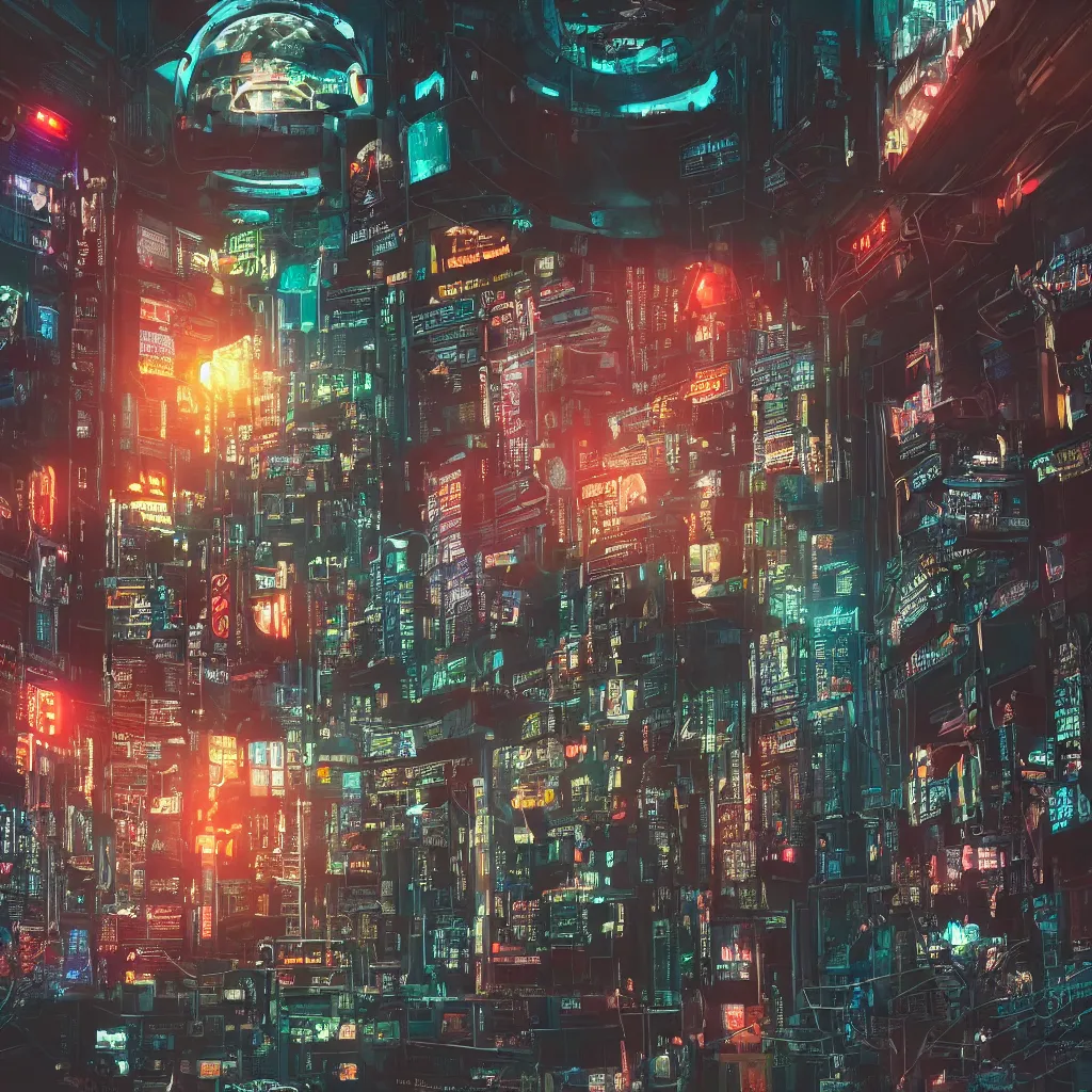 Image similar to a highly detailed photo of a cyberpunk room, high tech, neon backlit, round window, cyberpunk nightcity in the window, 8 k