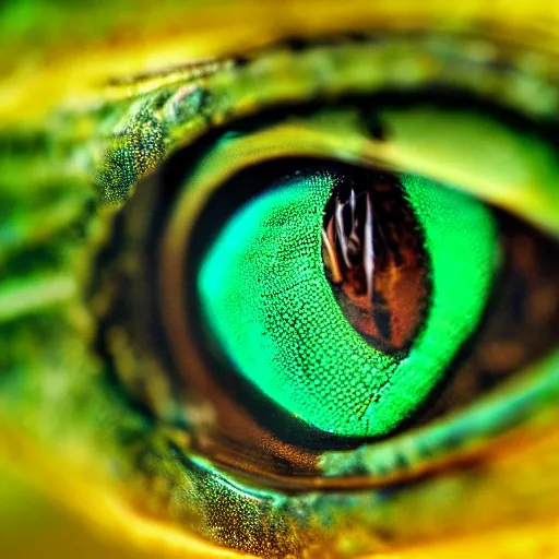 Image similar to macro shot of a reptilian alien eye, high definition