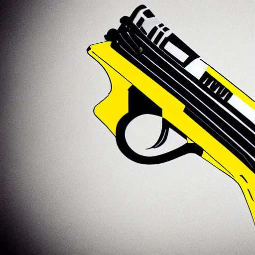 Image similar to a handgun that’s transforming into a bumblebee illustration