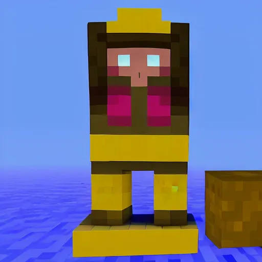 Prompt: banana boat lavacast minecraft cartoon