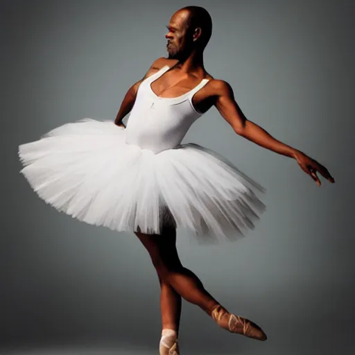 Prompt: Samuel L. Jackson as a ballerina, dancing gracefully, studio lighting