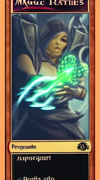 Image similar to magic the gathering card with text