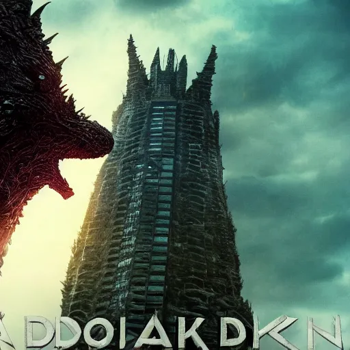 Image similar to dark tower, godzilla, overgrown, last day alive