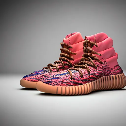 Image similar to subject photography of sneakers, adidas yeezy foam, margiela fusion, balenciaga, balman ultra rendered extreme realism and detail, 8 k, highly detailed, realistic, completely framed, pbr, surreal, hyper realistic, colorful, direct lighting, 3 5 mm photo, photorealistic, sharp focus,