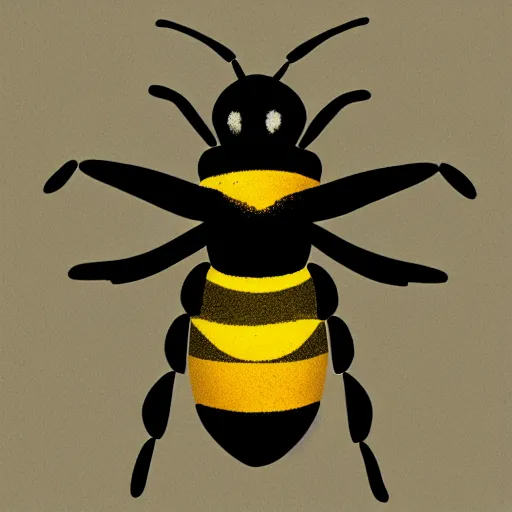 Prompt: a bee in the style of bauhaus, symmetric,