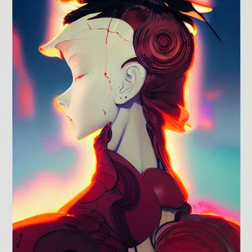 Image similar to prompt : fashion tv character portrait soft light painted by james jean and katsuhiro otomo and erik jones, inspired by akira anime, smooth face feature, intricate oil painting, high detail illustration, sharp high detail, manga and anime 1 9 9 9