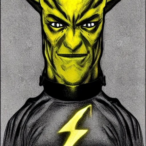 Image similar to reverse flash mixed with yoda