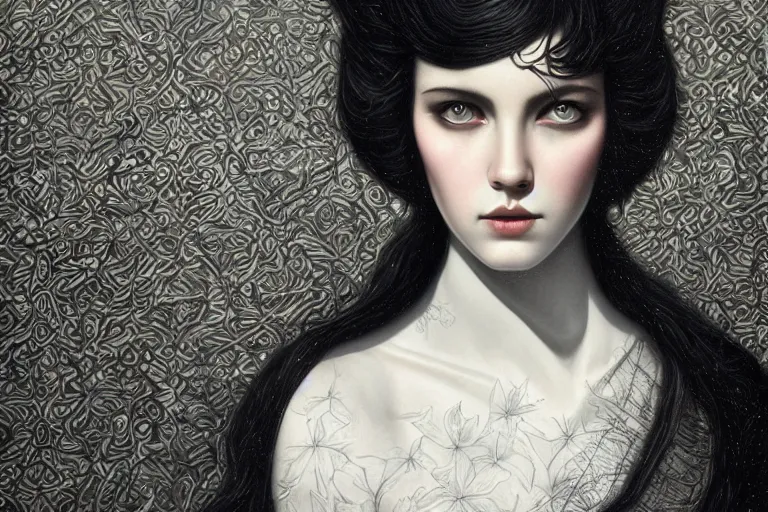 Image similar to a black pattern on a white background, highly detailed, geometric, award winning, by Tom Bagshaw