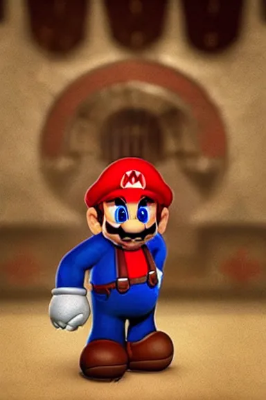 Image similar to “ very very intricate photorealistic photo of a realistic human version of super mario in an episode of game of thrones, photo is in focus with detailed atmospheric lighting, award - winning details ”