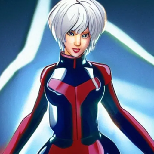 Image similar to Scarlett Johansson as Rei Ayanami