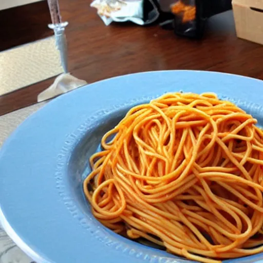 Image similar to a pile of spaghetti shaped like an airplane