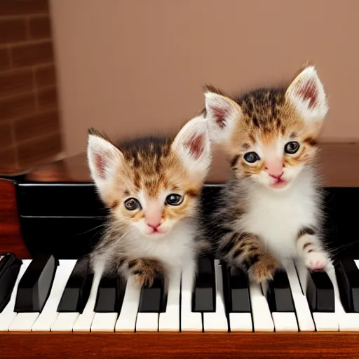 Image similar to an amazing award winning photo of kittens playing piano, very detailed and sharp, 4k hdr, masterpiece