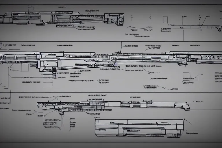 Image similar to alien gun blueprint schematics