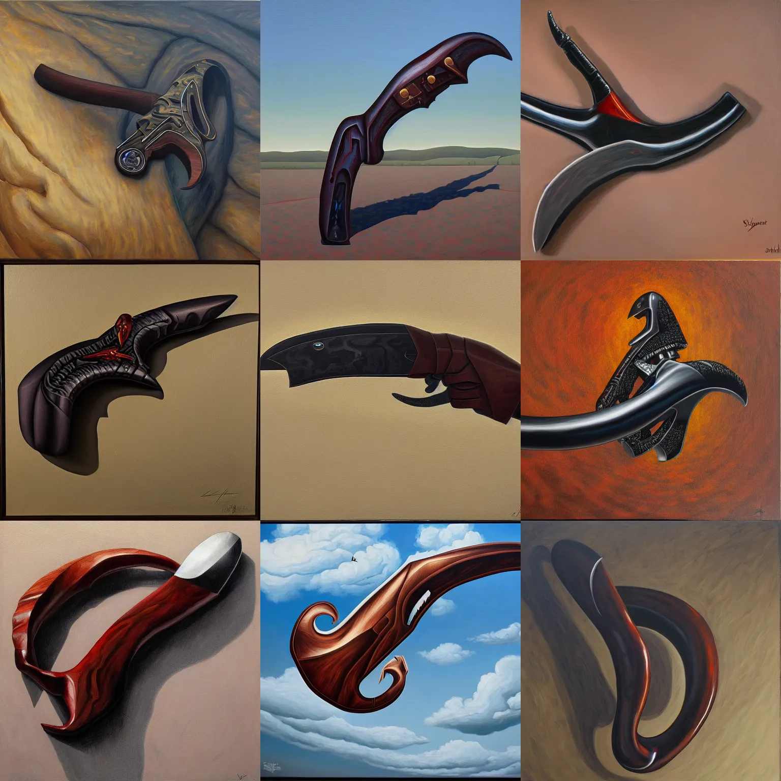 Prompt: Valorant reaper karambit by Jeffrey Smith, oil on canvas