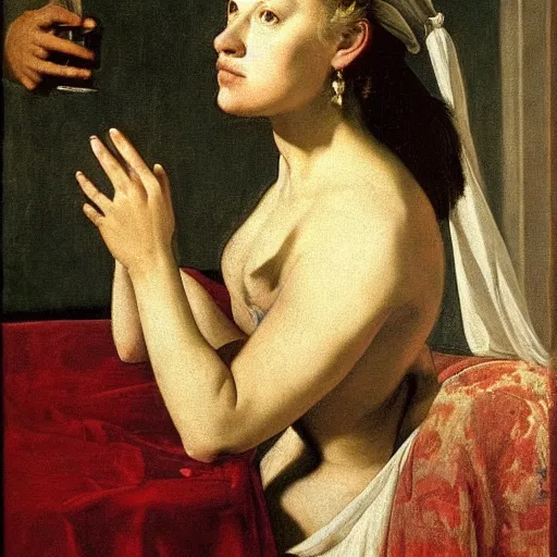 Image similar to scene from a 2 0 1 0 film by artemisia gentileschi set in 1 6 5 0 showing a woman