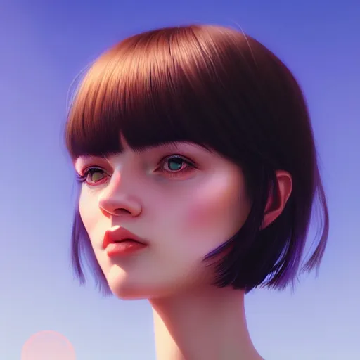 Prompt: close up a 🧚‍♀️ face female portrait, 25 years old in a scenic environment by Ilya Kuvshinov