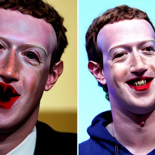 Image similar to mark zuckerberg as the joker