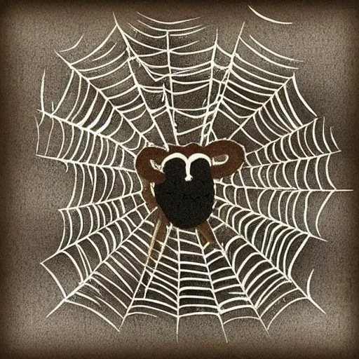 Image similar to spider web sheep-shape
