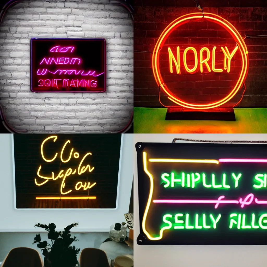Prompt: neon sign reading My silly