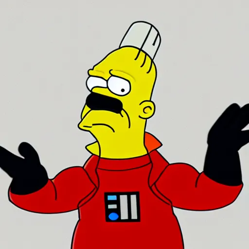 Image similar to darth vader as a simpsons character