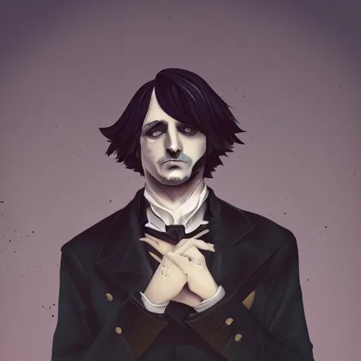 Prompt: Edgar Allan Poe as The Raven, ambient lighting, 4k, anime key visual, lois van baarle, ilya kuvshinov, rossdraws, artstation