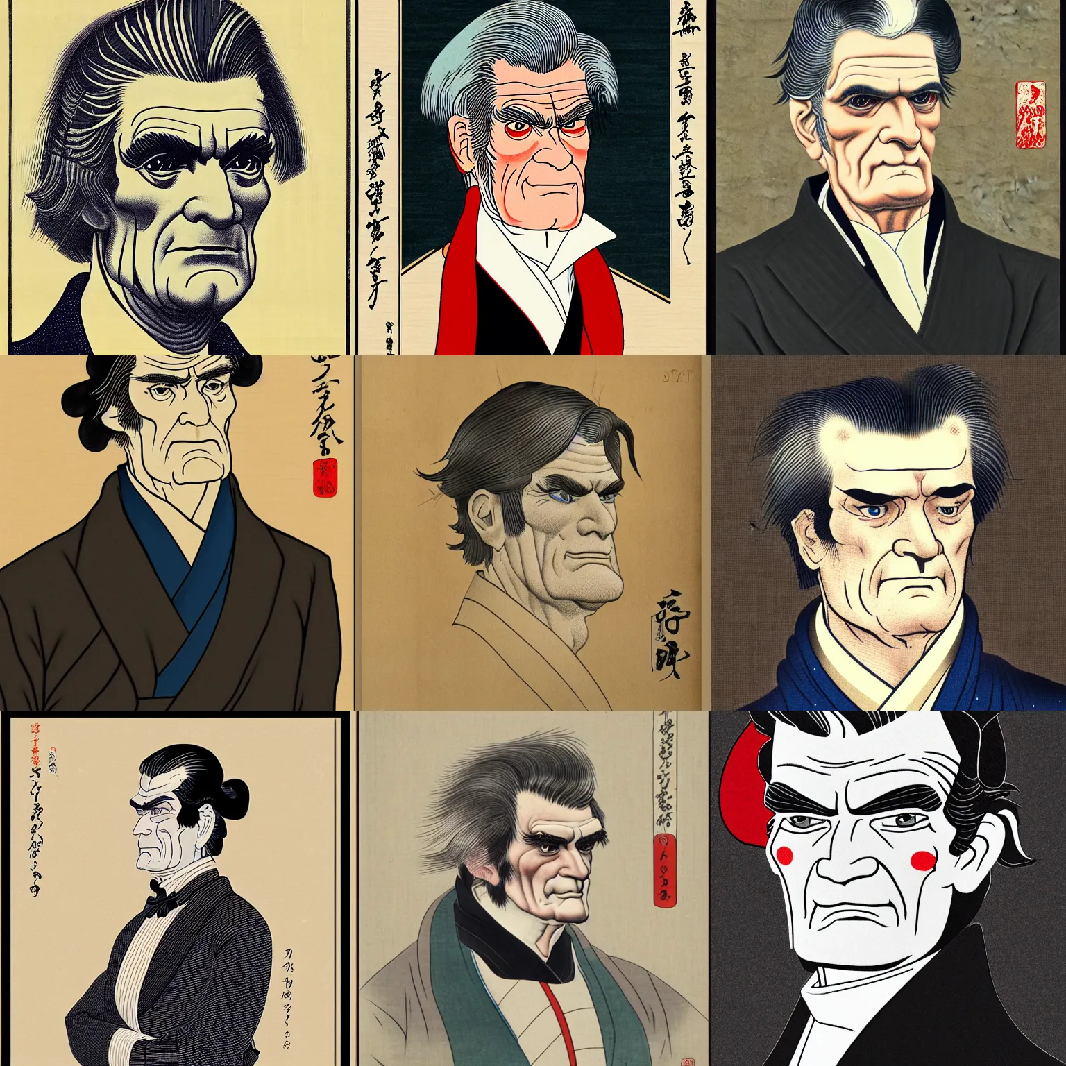 Prompt: ukiyo-e portrait of united states senator john c calhoun, trending on artstation