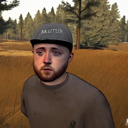 Image similar to mac miller, in dayz, screenshot